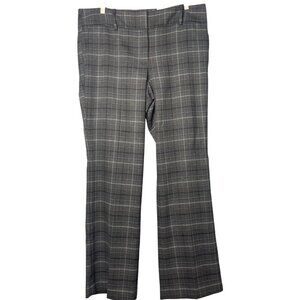 Ann Taylor Factory Plaid Gray Mid-Rise Trousers SZ 14 Office Business NEW